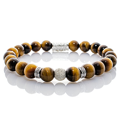 Tigerauge Perlen Luna 925 Sterling Silber