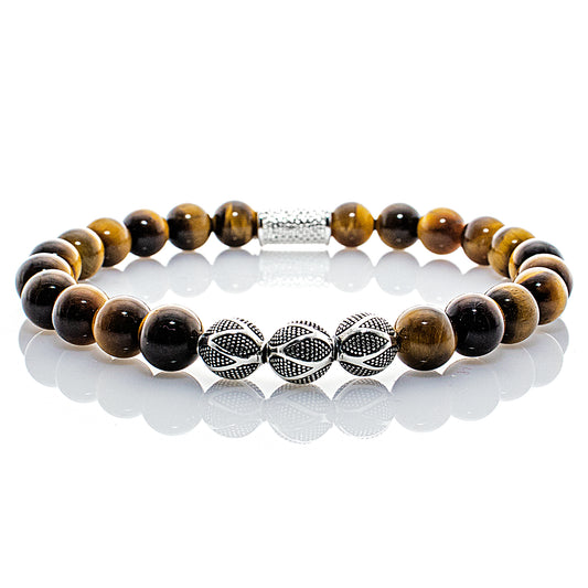 Tigerauge Perlen Excelsior Silver 925 Sterling Silber