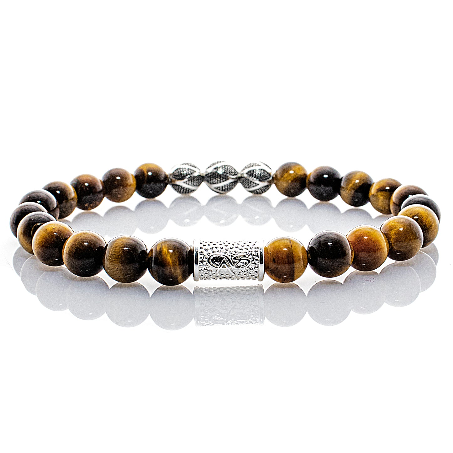 Tigerauge Perlen Excelsior Silver 925 Sterling Silber