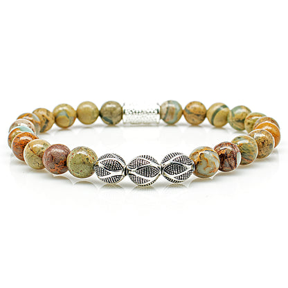 Serpentin Perlen Excelsior Silver 925 Sterling Silber