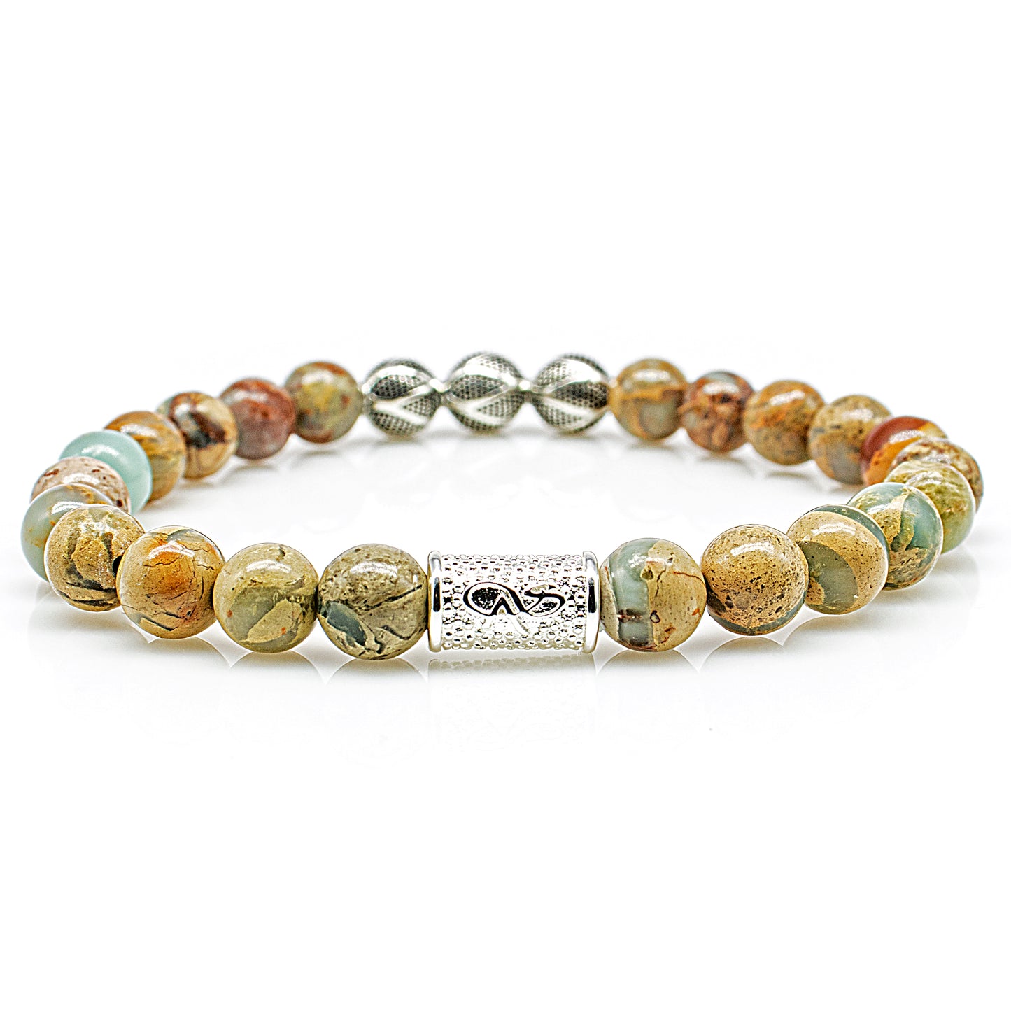 Serpentin Perlen Excelsior Silver 925 Sterling Silber