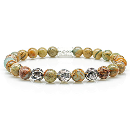 Serpentin Perlen Excelsior Silver 925 Sterling Silber