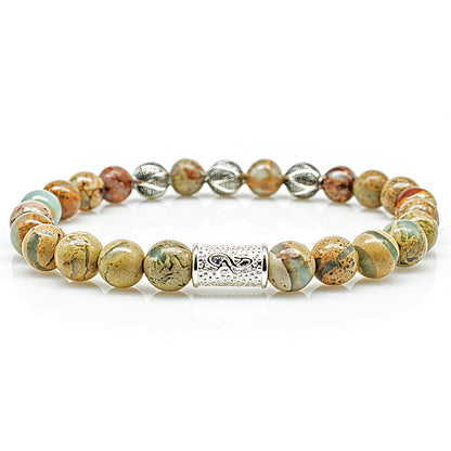 Serpentin Perlen Excelsior Silver 925 Sterling Silber