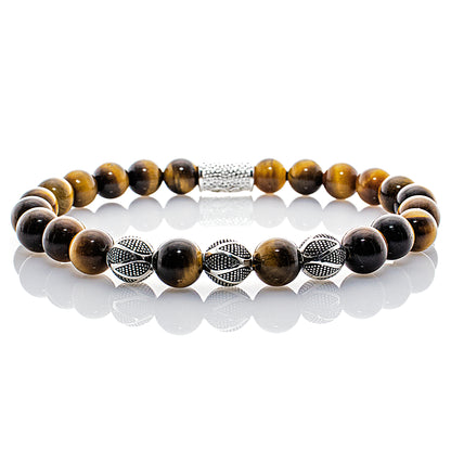 Tigerauge Perlen Excelsior Silver 925 Sterling Silber
