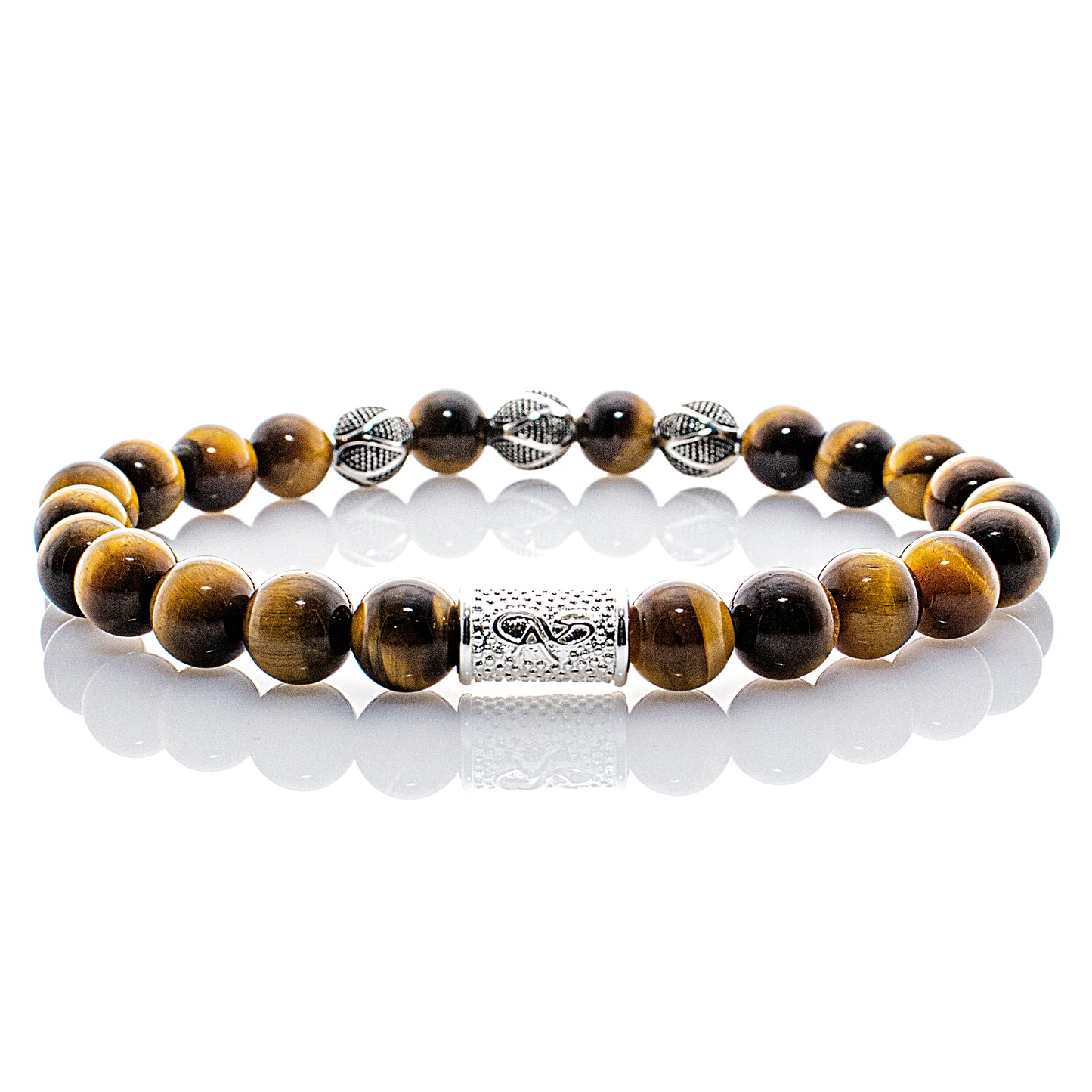 Tigerauge Perlen Excelsior Silver 925 Sterling Silber