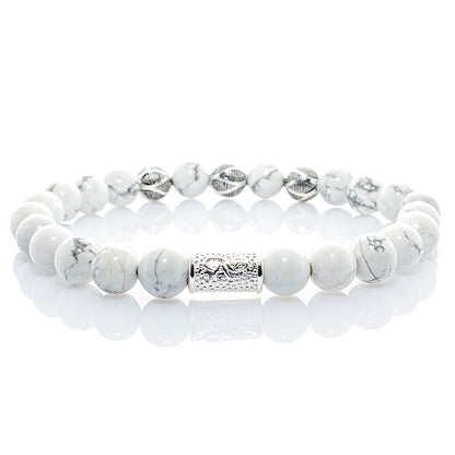 Howlith Perlen Excelsior Silver 925 Sterling Silber