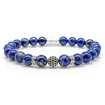 Lapislazuli Perlen Royal Crown 925 Sterling Silber
