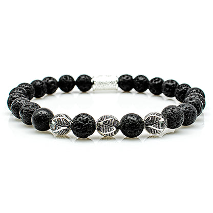 Lava Perlen Excelsior Silver 925 Sterling Silber