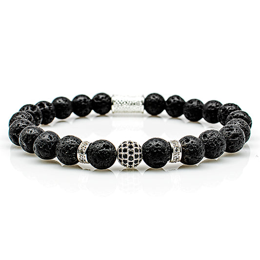 Lava Perlen Royal Crown 925 Sterling Silber