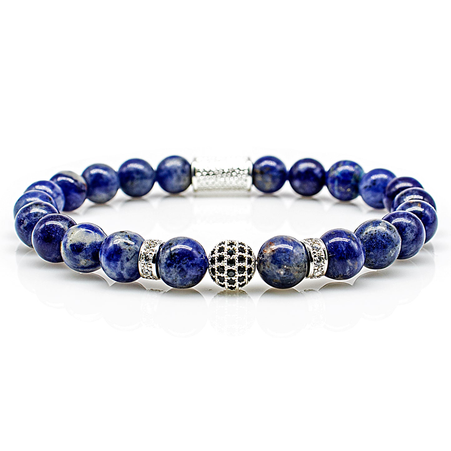 Sodalith Perlen Royal Crown 925 Sterling Silber