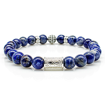 Sodalith Perlen Royal Crown 925 Sterling Silber
