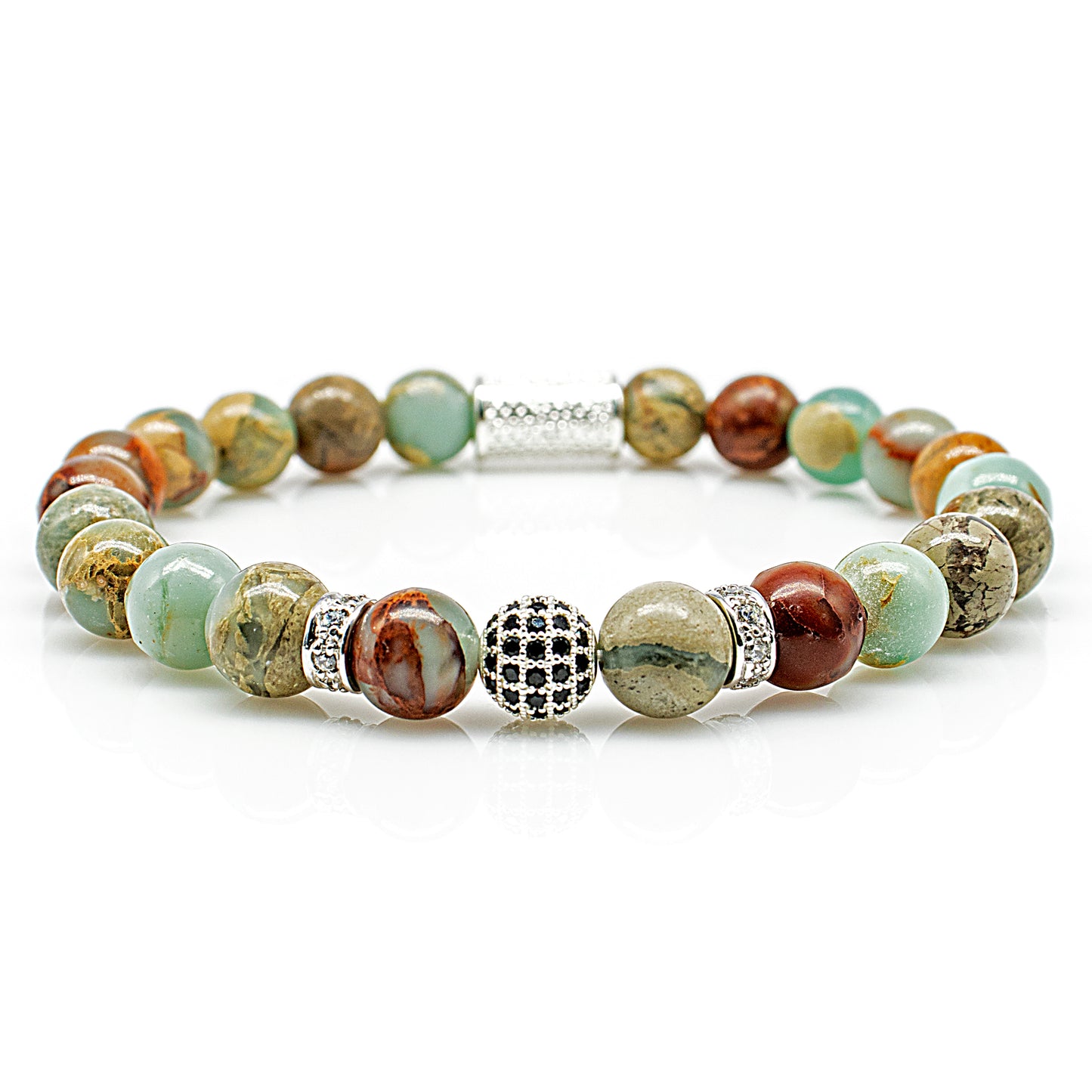Serpentin Perlen Royal Crown 925 Sterling Silber