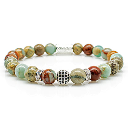 Serpentin Perlen Royal Crown 925 Sterling Silber