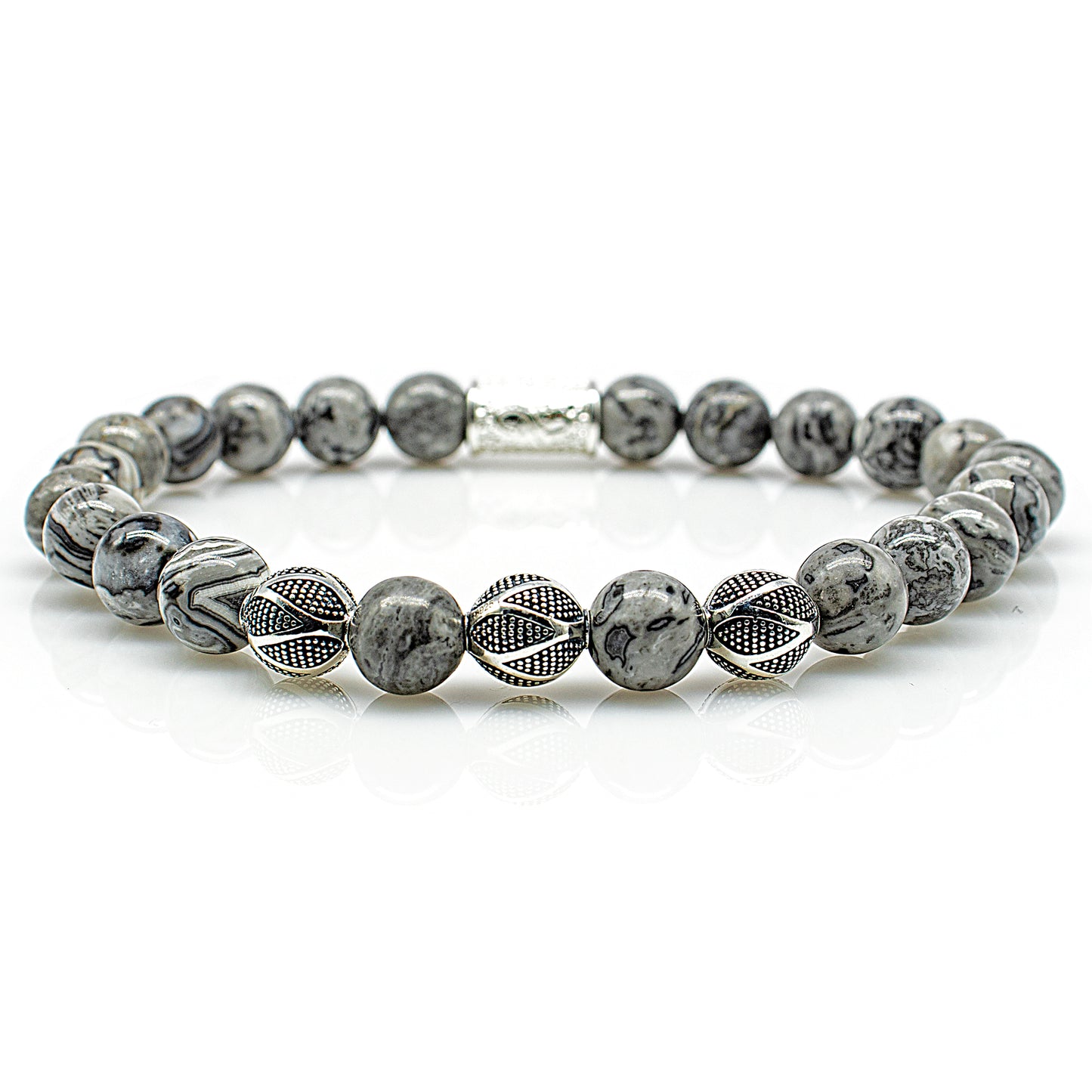 Jaspis Perlen Excelsior Silver 925 Sterling Silber