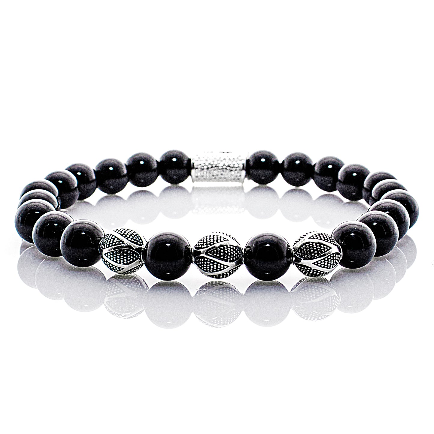Onyx Schwarz Perlen Excelsior Silver 925 Sterling Silber