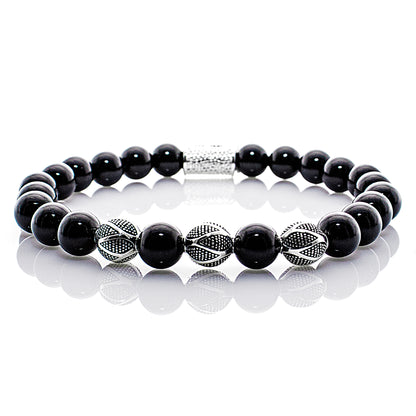 Onyx Schwarz Perlen Excelsior Silver 925 Sterling Silber