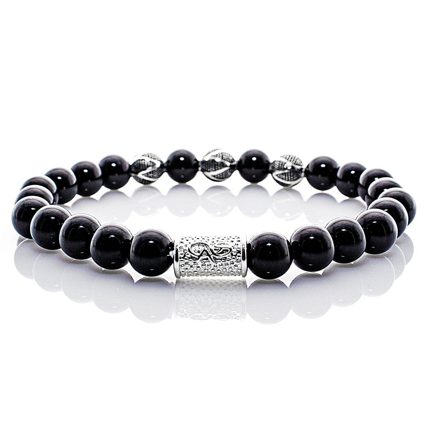 Onyx Schwarz Perlen Excelsior Silver 925 Sterling Silber