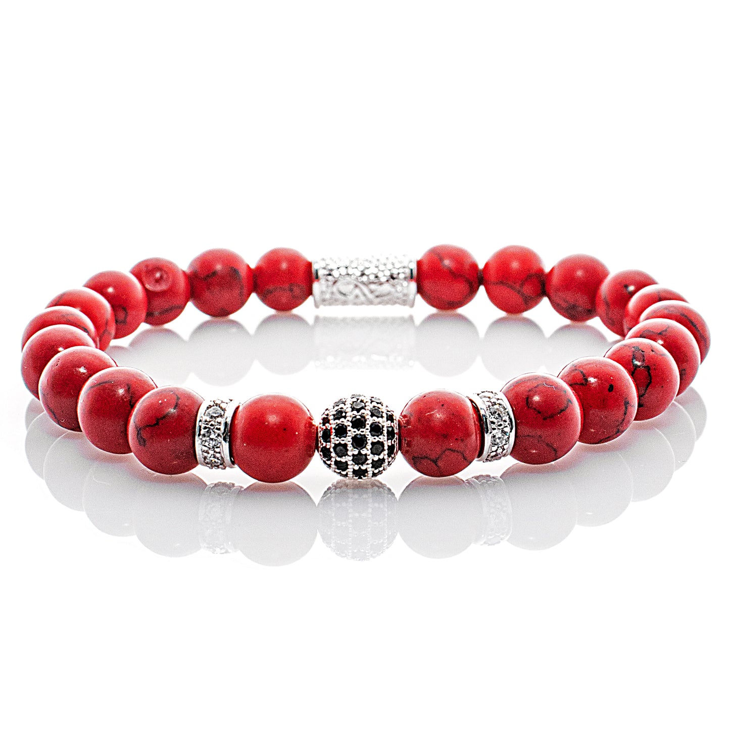 Roter Türkis Perlen Royal Crown 925 Sterling Silber