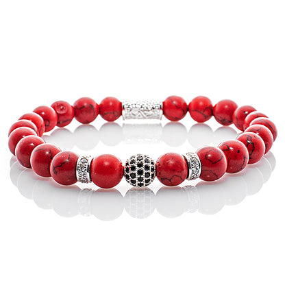 Roter Türkis Perlen Royal Crown 925 Sterling Silber