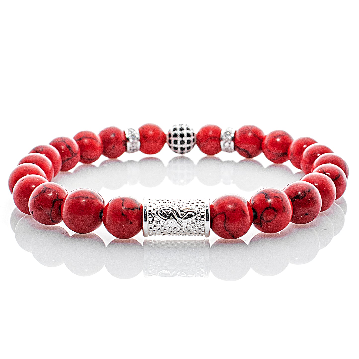 Roter Türkis Perlen Royal Crown 925 Sterling Silber