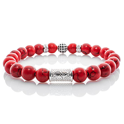 Roter Türkis Perlen Royal Crown 925 Sterling Silber