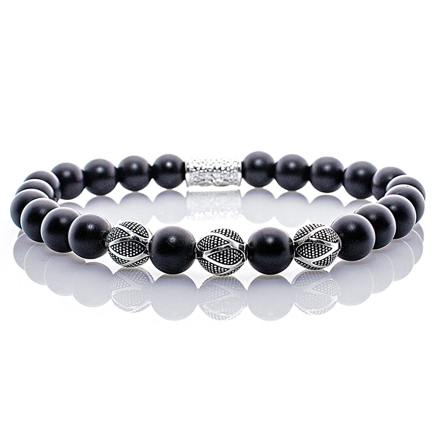 Onyx Matt Perlen Excelsior Silver 925 Sterling Silber