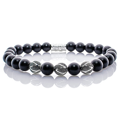 Onyx Matt Perlen Excelsior Silver 925 Sterling Silber