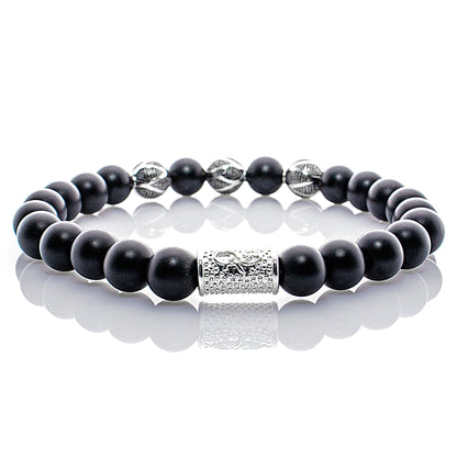 Onyx Matt Perlen Excelsior Silver 925 Sterling Silber