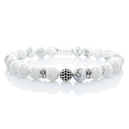 Howlith Perlen Royal Crown 925 Sterling Silber