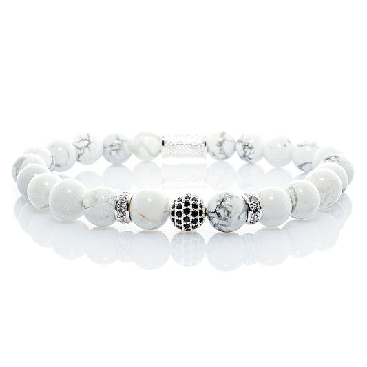 Howlith Perlen Royal Crown 925 Sterling Silber