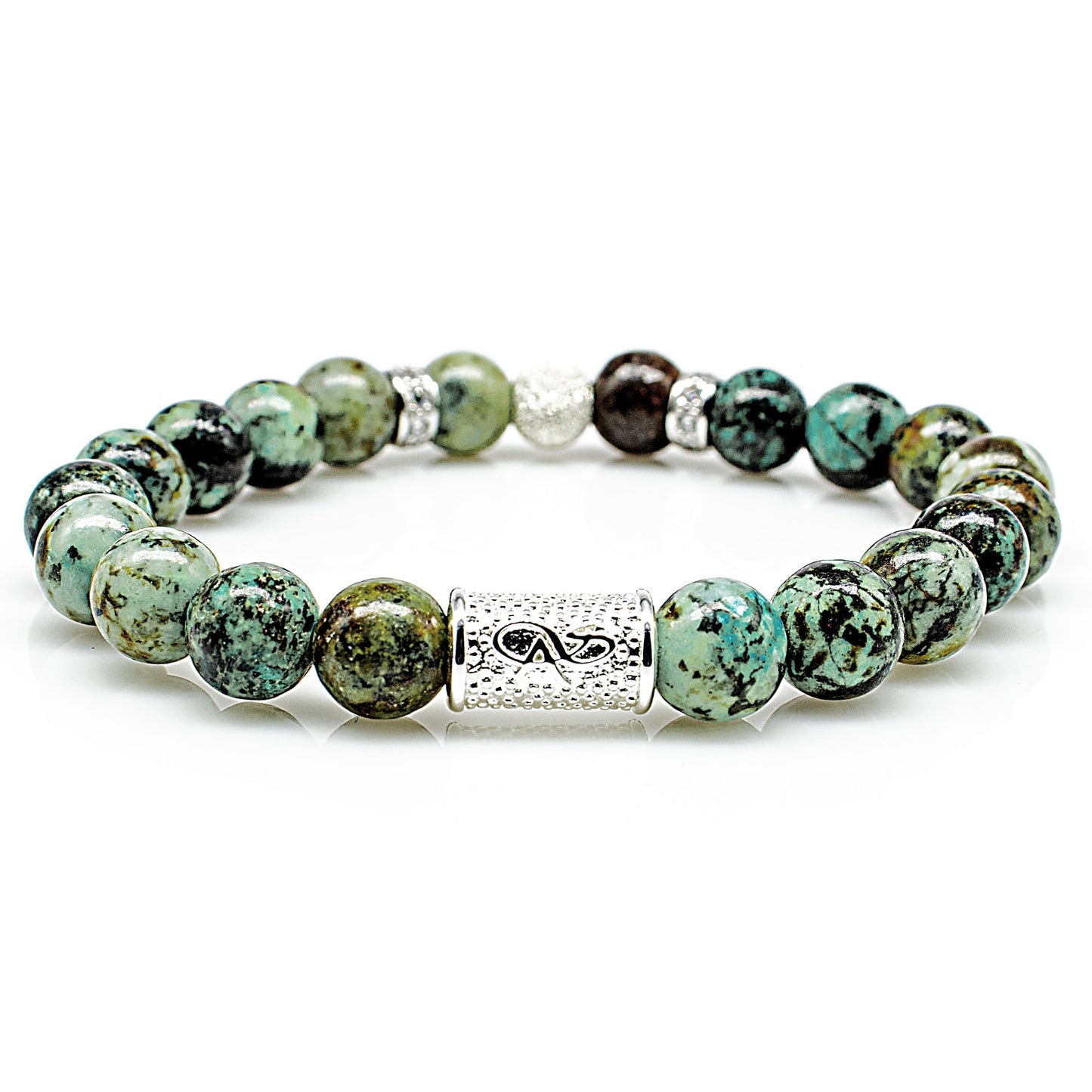 African Türkis Perlen Luna 925 Sterling Silber