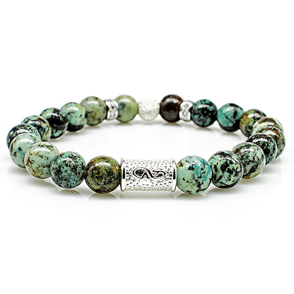 African Türkis Perlen Luna 925 Sterling Silber
