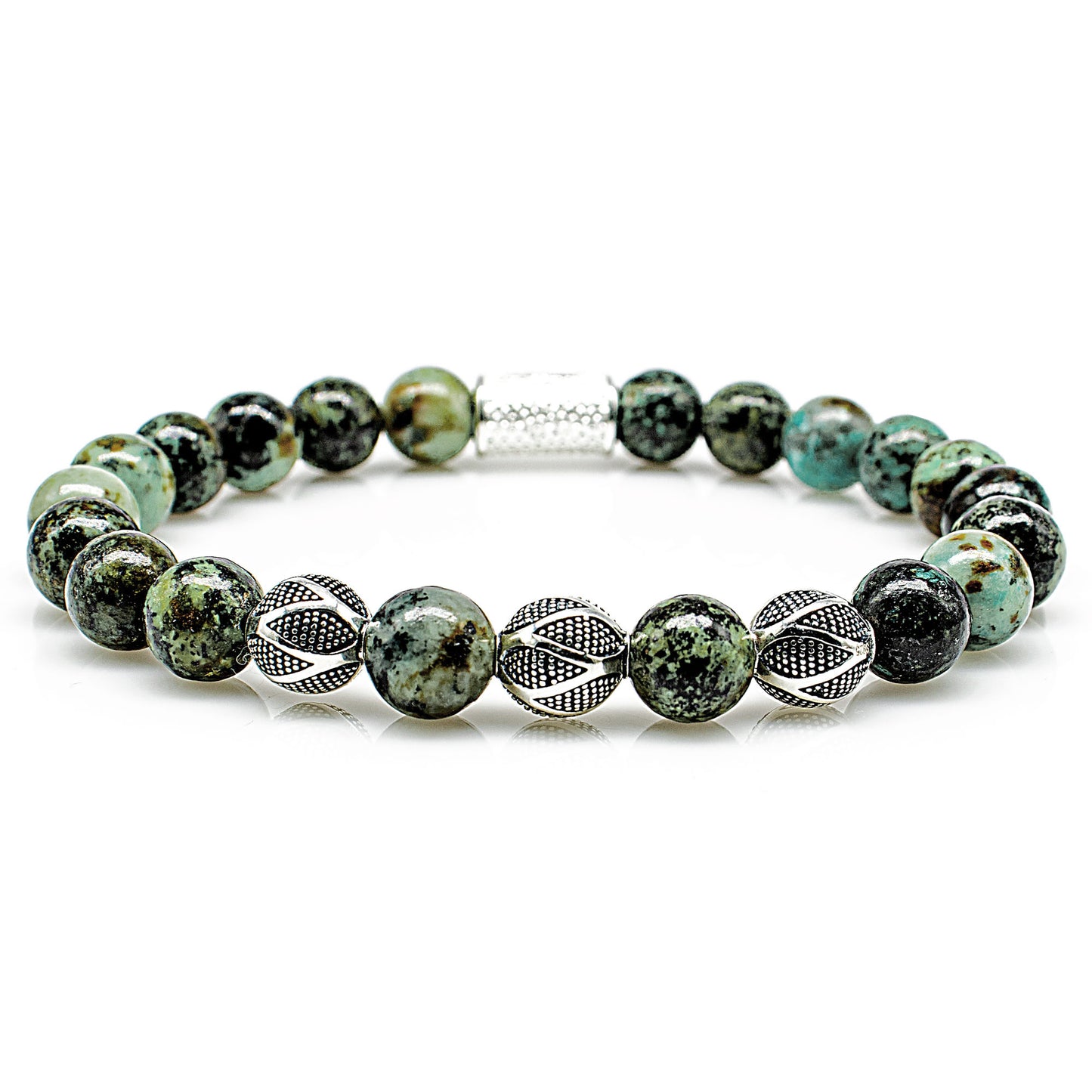 African Türkis Perlen Excelsior Silver 925 Sterling Silber