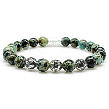 African Türkis Perlen Excelsior Silver 925 Sterling Silber