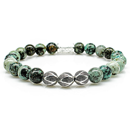 African Türkis Perlen Excelsior Silver 925 Sterling Silber