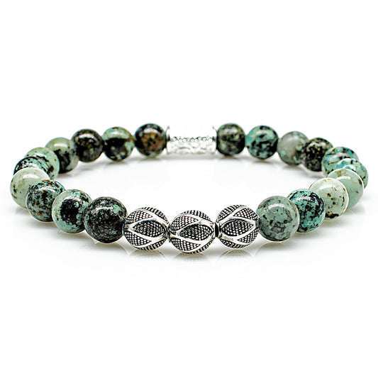 African Türkis Perlen Excelsior Silver 925 Sterling Silber
