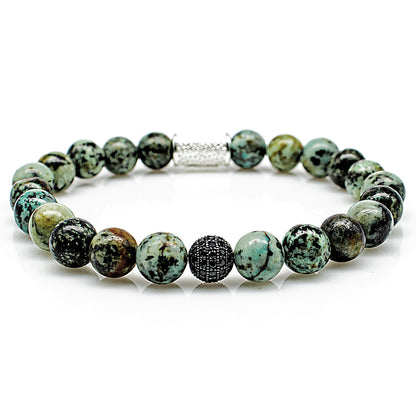 African Türkis Royal Beads 925 Sterling Silber