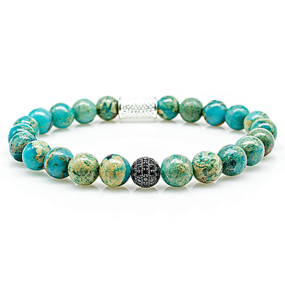 Aqua Terra Jaspis Perlen Royal Beads 925 Sterling Silber