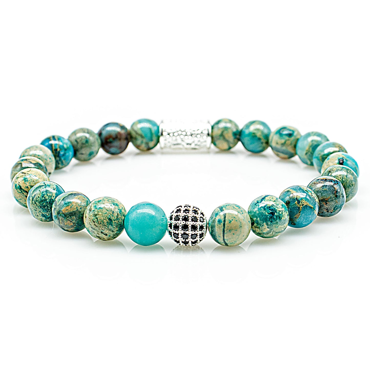 Aqua Terra Jaspis Perlen Royal Beads 925 Sterling Silber
