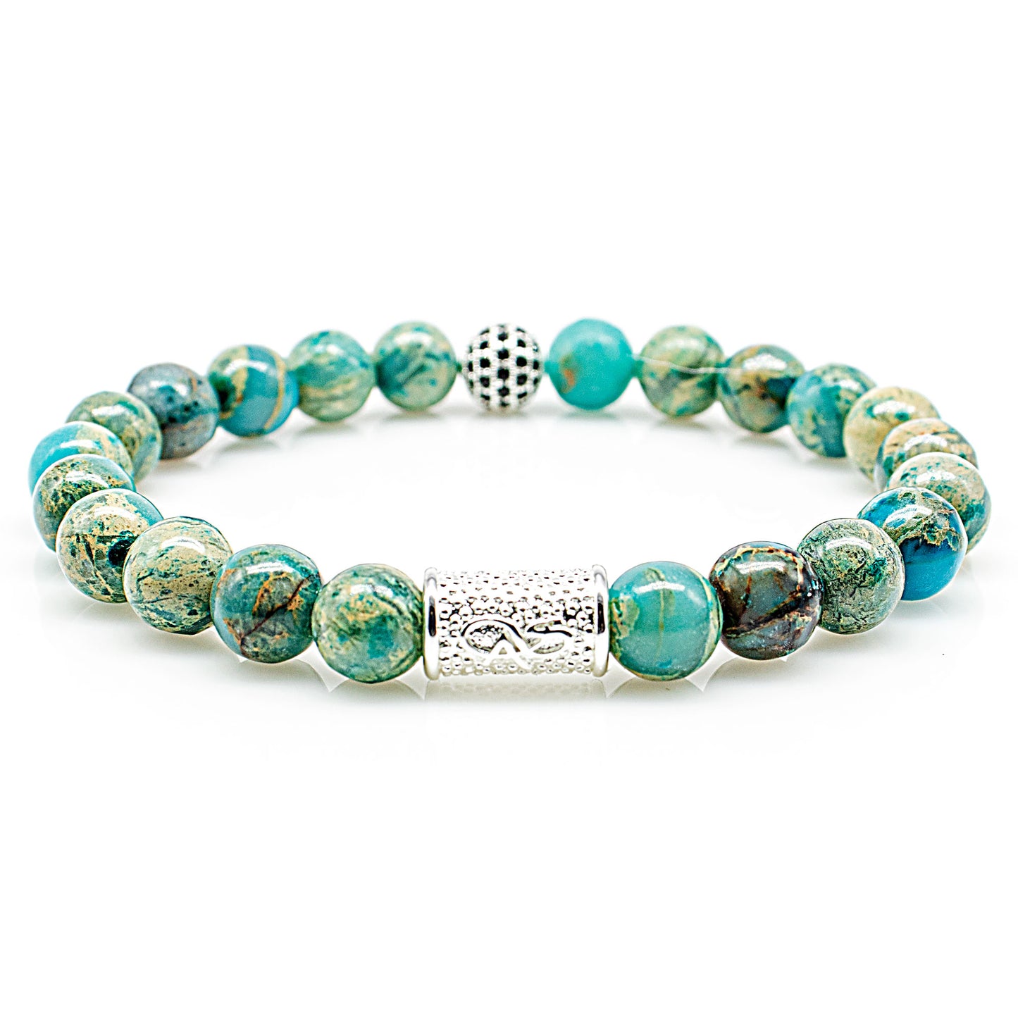 Aqua Terra Jaspis Perlen Royal Beads 925 Sterling Silber