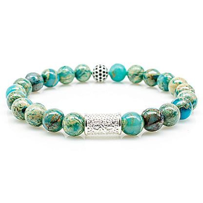 Aqua Terra Jaspis Perlen Royal Beads 925 Sterling Silber