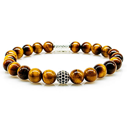 Tigerauge Perlen Royal Beads 925 Sterling Silber