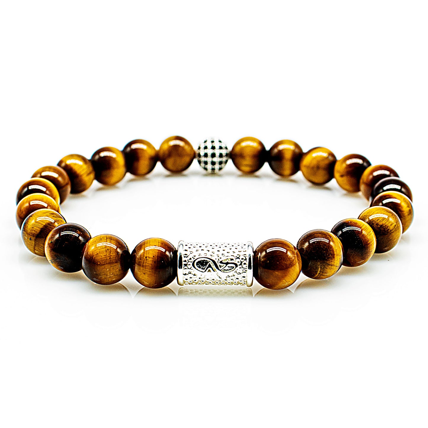 Tigerauge Perlen Royal Beads 925 Sterling Silber