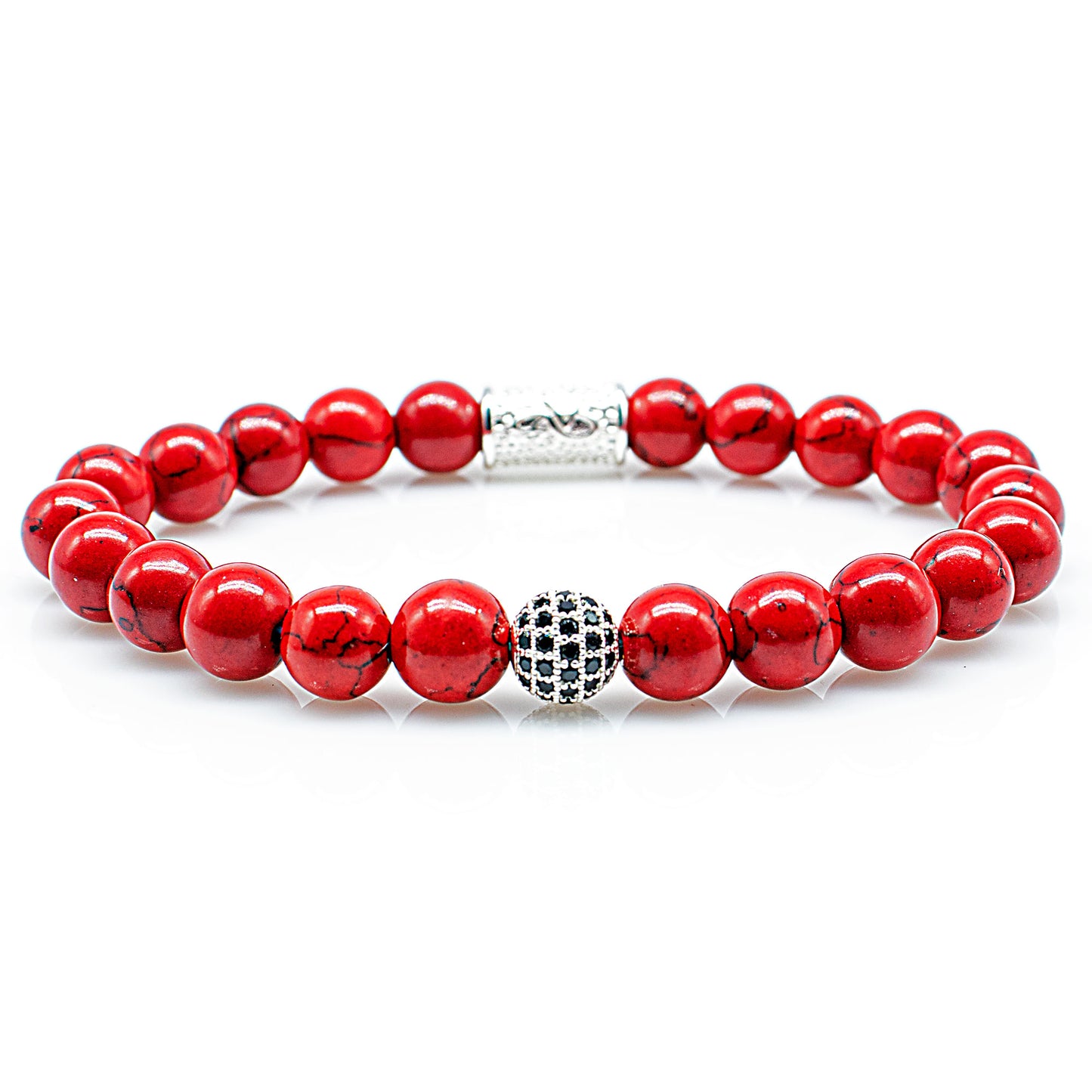 Roter Türkis Perlen Royal Beads 925 Sterling Silber