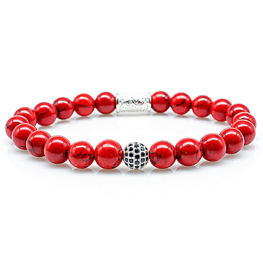 Roter Türkis Perlen Royal Beads 925 Sterling Silber