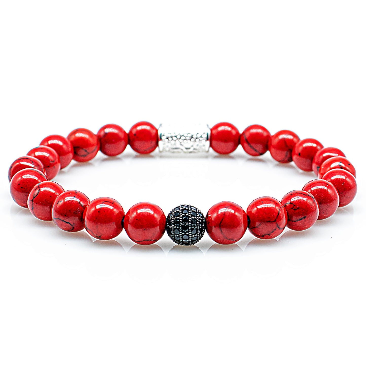 Roter Türkis Perlen Royal Beads 925 Sterling Silber