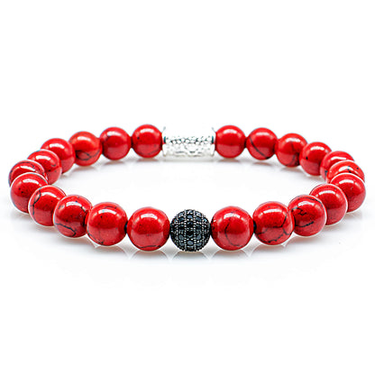 Roter Türkis Perlen Royal Beads 925 Sterling Silber