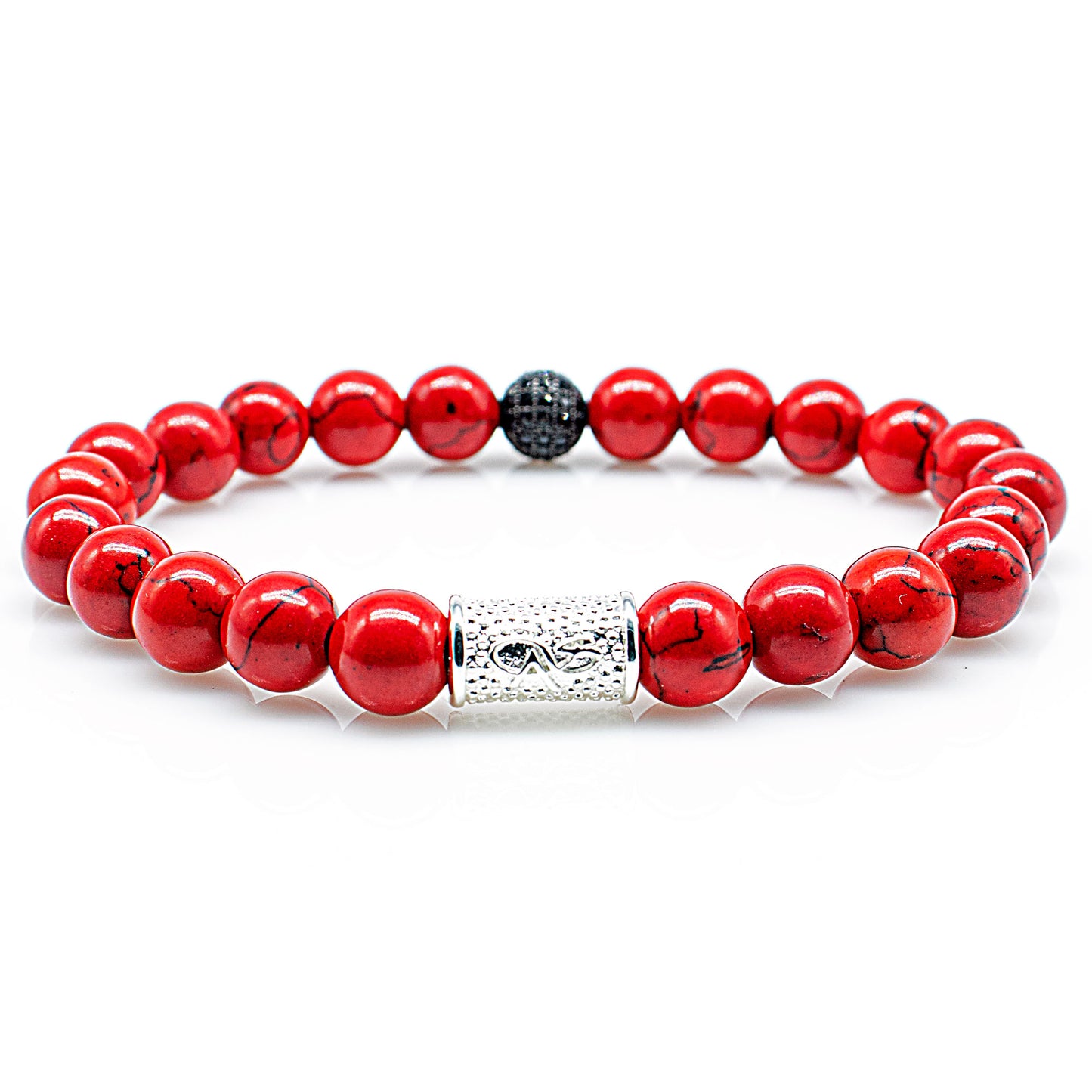 Roter Türkis Perlen Royal Beads 925 Sterling Silber