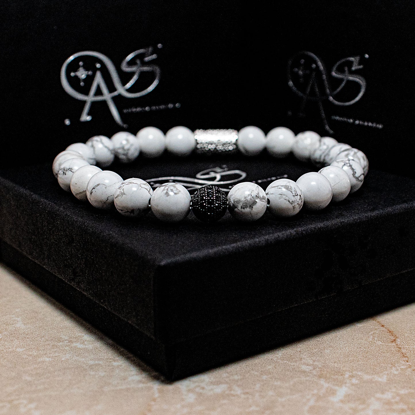 Howlith Perlen Royal Beads 925 Sterling Silber