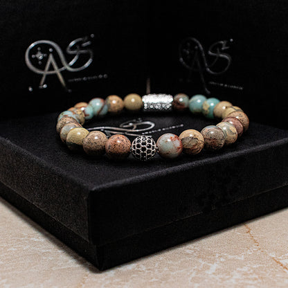 Serpentin Perlen Royal Beads 925 Sterling Silber